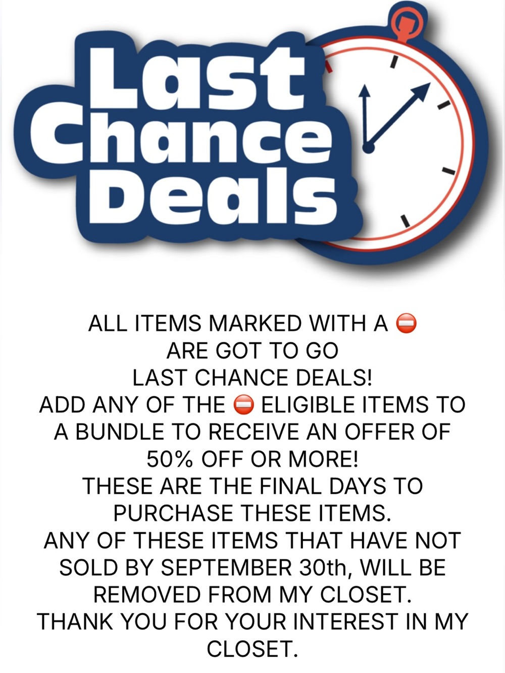 ⛔️GOT TO GO - LAST CHANCE DEALS⛔️